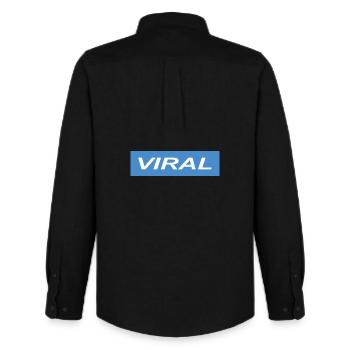 Viral - Men's Oxford Shirt by Stanley/Stella - black - Back - AI Model Male 185 dark (185cm)