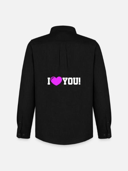 I love you - Ich Liebe Dich - Men's Oxford Shirt by Stanley/Stella - black