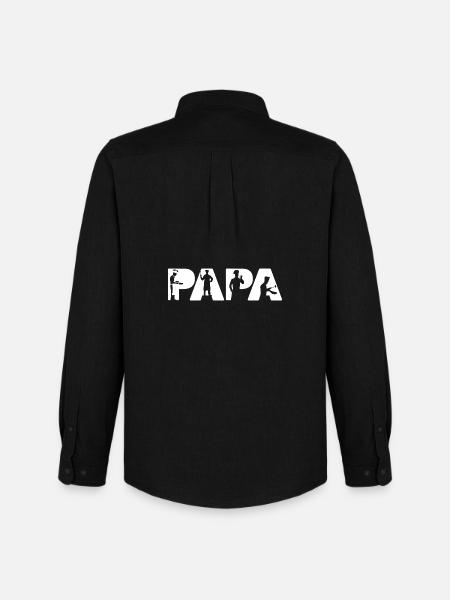 Papa Chef Küchenkönig Chefkoch-Design - Männer Oxford Hemd von Stanley/Stella - Schwarz