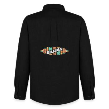 First name Killian - Men's Oxford Shirt by Stanley/Stella - black - Back - AI Model Male 185 dark (185cm)