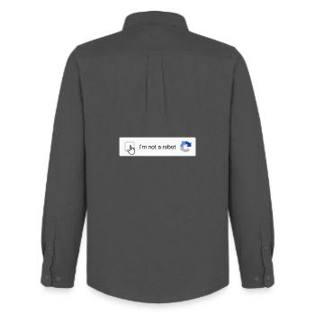 I'm not a robot - Men's Oxford Shirt by Stanley/Stella - anthracite - Back - AI Model Male 185 dark (185cm)