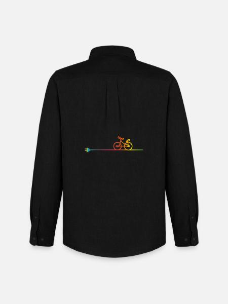 câble électrique coloré avec prise et vélo - Chemise Oxford homme Stanley/Stella - noir