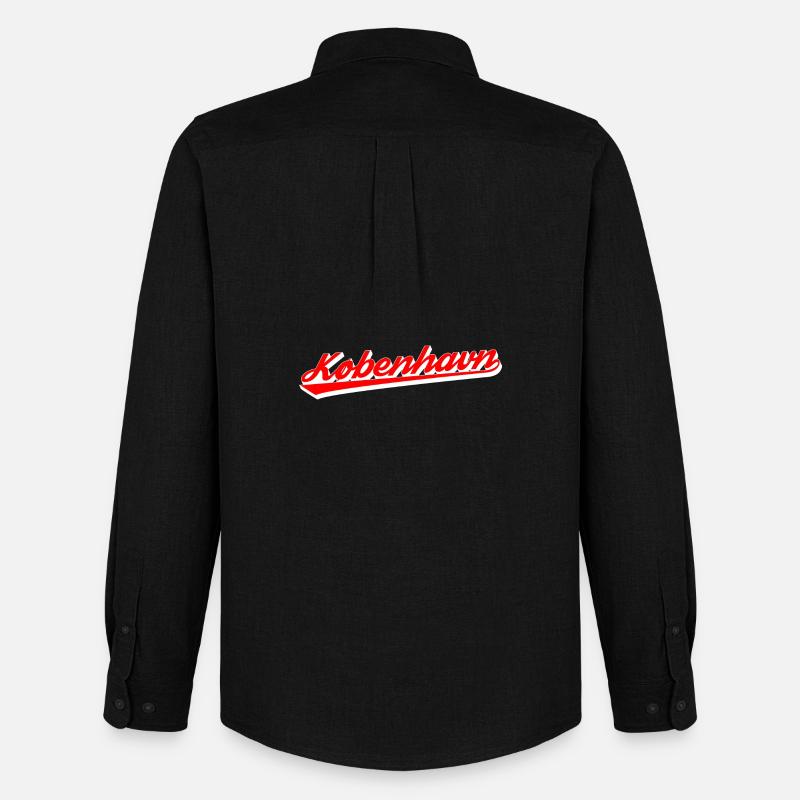 København Script Retro Logo - Männer Oxford Hemd von Stanley/Stella - Schwarz