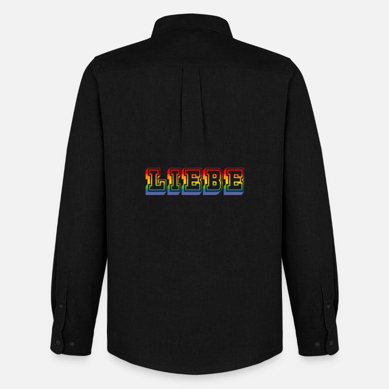 LGBT Regenbogen LIEBE rainbow tshirt - Männer Oxford Hemd von Stanley/Stella - Schwarz