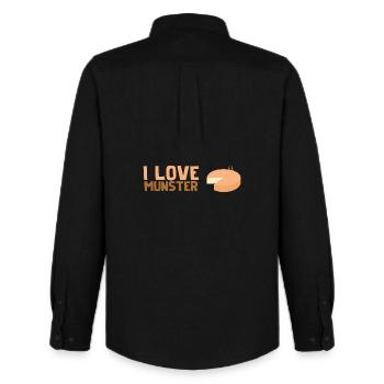 Ich liebe Münster - Männer Oxford Hemd von Stanley/Stella - Schwarz - Hinten - AI Model Male 185 dark (185cm)