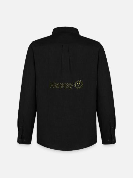 Happy - Männer Oxford Hemd von Stanley/Stella - Schwarz