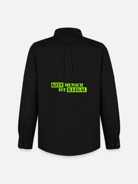 No One Is Illegal - Migration - Illegality - Men's Oxford Shirt by Stanley/Stella - black
