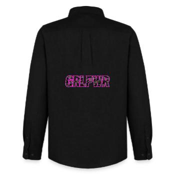 GRLPWR Camo Neon Streetwear Pink Design - Männer Oxford Hemd von Stanley/Stella - Schwarz - Hinten - AI Model Male 185 dark (185cm)