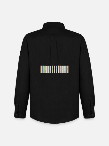Nummerierte bunte Multiplikationstabelle 15x15 - Männer Oxford Hemd von Stanley/Stella - Schwarz