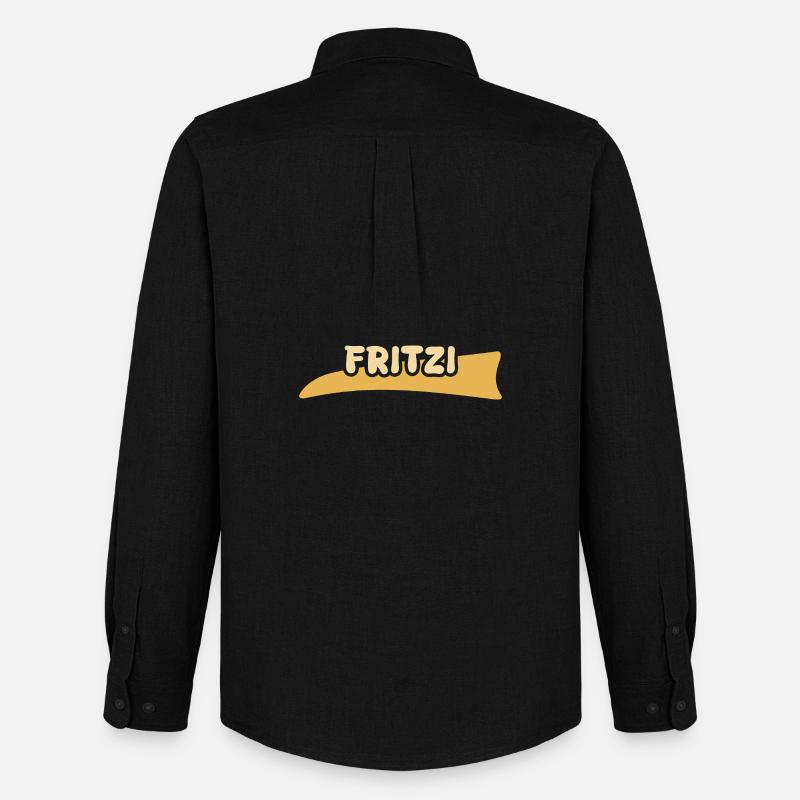 Fritzi Logo Banner Gelbe Welle - Männer Oxford Hemd von Stanley/Stella - Schwarz