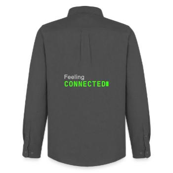 Feeling connected | Developer mood - Men's Oxford Shirt by Stanley/Stella - anthracite - Back - AI Model Male 185 dark (185cm)