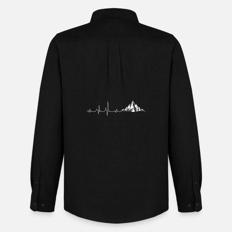 Puls-Peak-Gebirgs-EKG-Design - Männer Oxford Hemd von Stanley/Stella - Schwarz