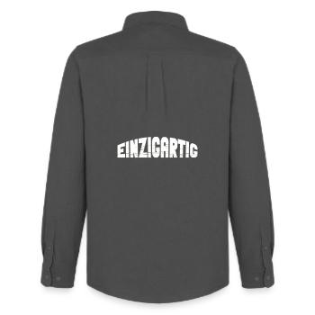 Unique - Men's Oxford Shirt by Stanley/Stella - anthracite - Back - AI Model Male 185 dark (185cm)