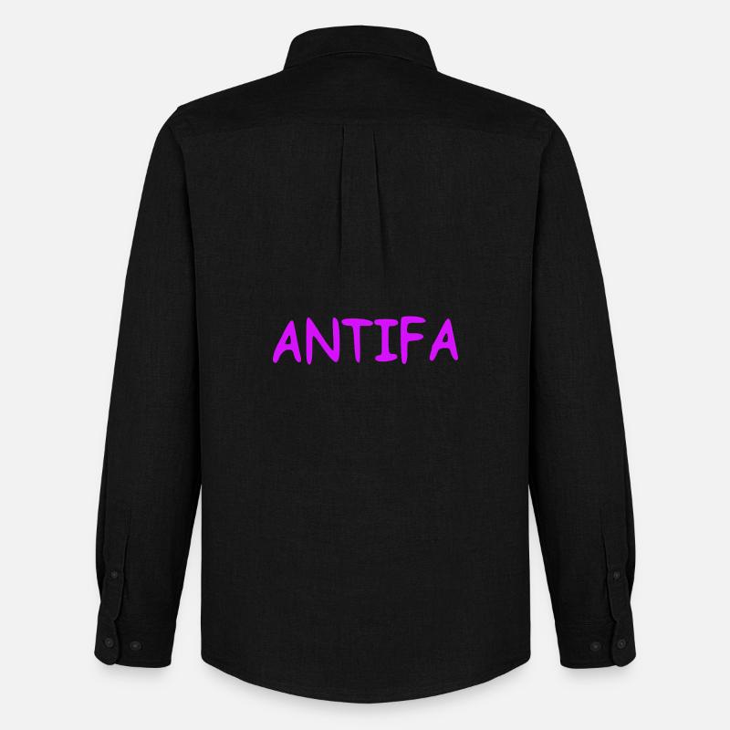 Antifa - lilac - Männer Oxford Hemd von Stanley/Stella - Schwarz