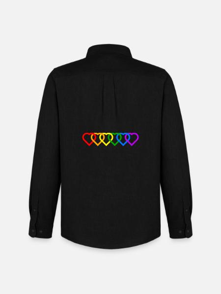 Pride satenkaari heart - Men's Oxford Shirt by Stanley/Stella - black