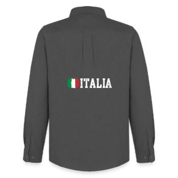 Drapeau de l’Italie - Chemise Oxford homme Stanley/Stella - charbon - Dos - AI Model Male 185 dark (185cm)