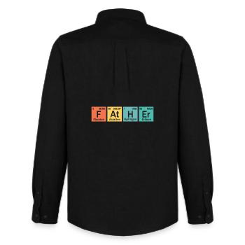 Father element - Men's Oxford Shirt by Stanley/Stella - black - Back - AI Model Male 185 dark (185cm)