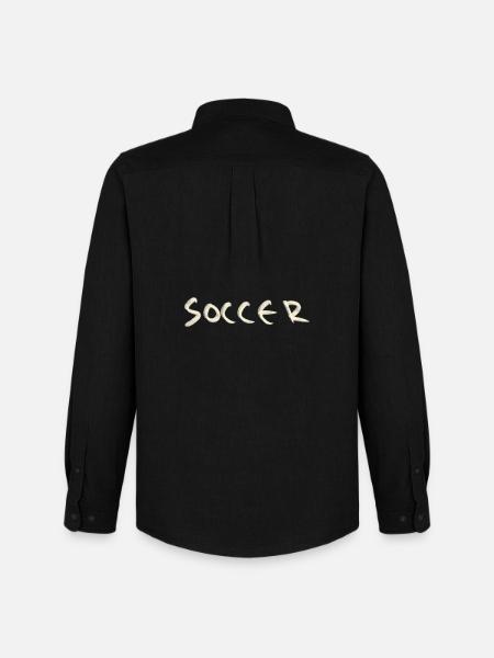 Soccer - Männer Oxford Hemd von Stanley/Stella - Schwarz