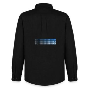 Dégradé azur code-barres oiseau - Chemise Oxford homme Stanley/Stella - noir - Dos - AI Model Male 185 dark (185cm)