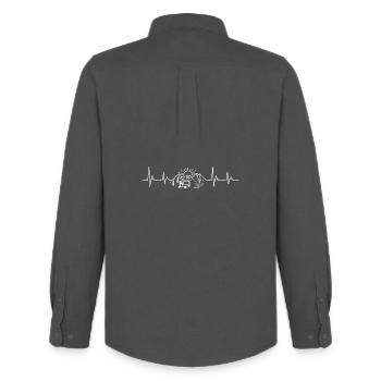 Camping Caravan Heartbeat Heratbeat - Men's Oxford Shirt by Stanley/Stella - anthracite - Back - AI Model Male 185 dark (185cm)
