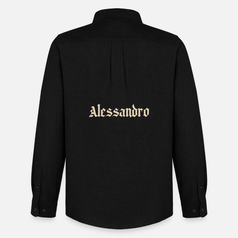 Alessandro Gothic Script - Männer Oxford Hemd von Stanley/Stella - Schwarz
