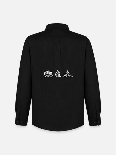 Fir Fire Tent Outdoor - Men's Oxford Shirt by Stanley/Stella - black