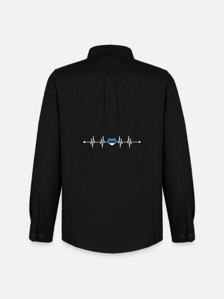 Estonian Flag Heartbeat - Men's Oxford Shirt by Stanley/Stella - black