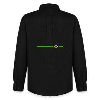 Brazil Design logo - Men's Oxford Shirt by Stanley/Stella - black - Back - AI Model Male 185 dark (185cm)