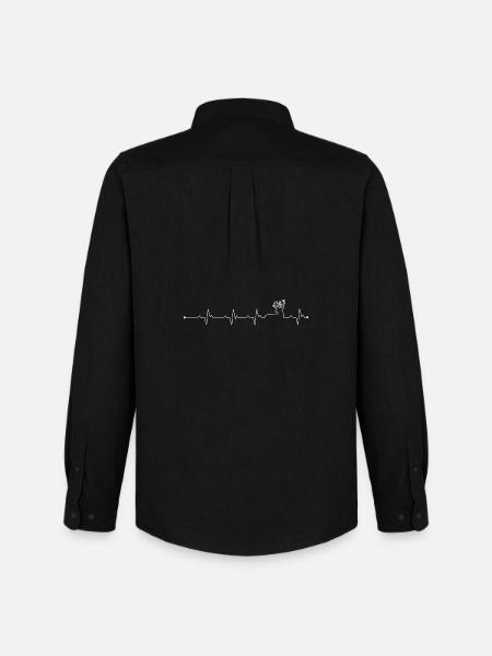 Heartbeat Deer - Men's Oxford Shirt by Stanley/Stella - black