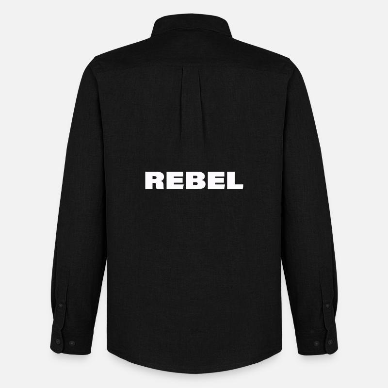 REBEL - Männer Oxford Hemd von Stanley/Stella - Schwarz