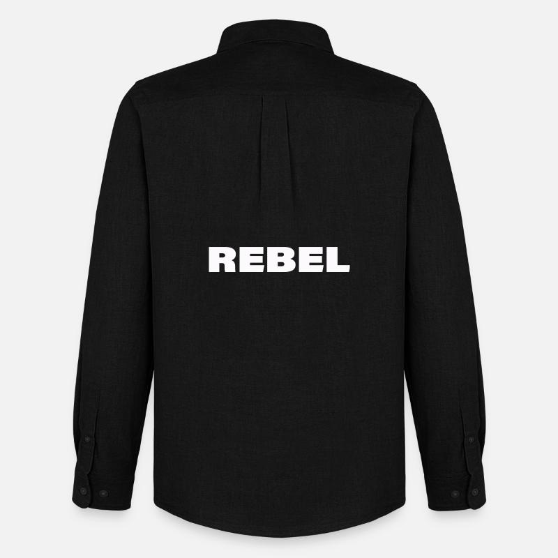 REBEL - Männer Oxford Hemd von Stanley/Stella - Schwarz