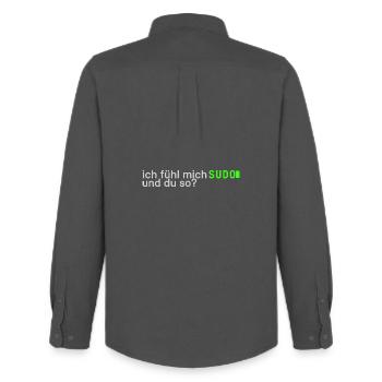 Ich fühl mich SUDO und du so? | Lustig Informatik - Männer Oxford Hemd von Stanley/Stella - Anthrazit - Hinten - AI Model Male 185 dark (185cm)