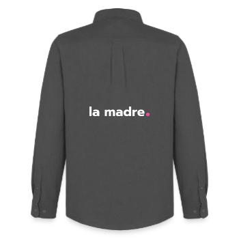 La madre - Chemise Oxford homme Stanley/Stella - charbon - Dos - AI Model Male 185 dark (185cm)