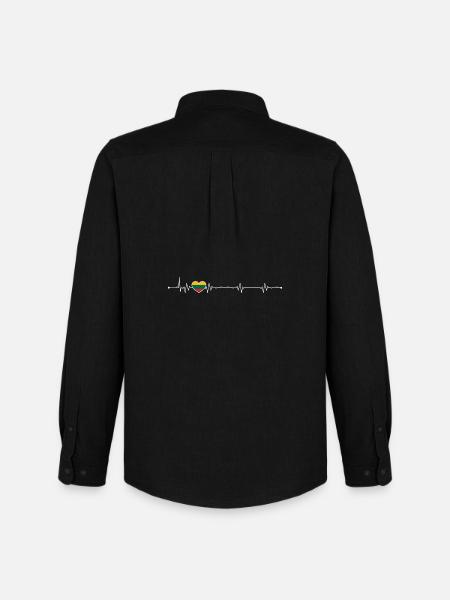 Rainbow Heartbeat Pride - Men's Oxford Shirt by Stanley/Stella - black