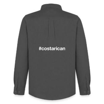 Kostarika Costa Rica Hashtag - Chemise Oxford homme Stanley/Stella - charbon - Dos - AI Model Male 185 dark (185cm)
