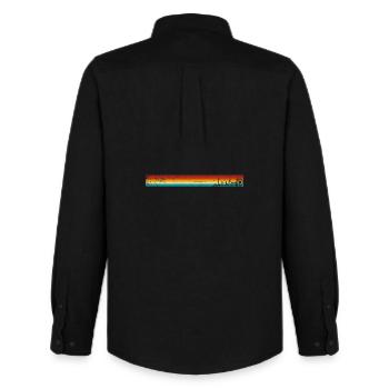 Rayures rétro coucher de soleil - Chemise Oxford homme Stanley/Stella - noir - Dos - AI Model Male 185 dark (185cm)