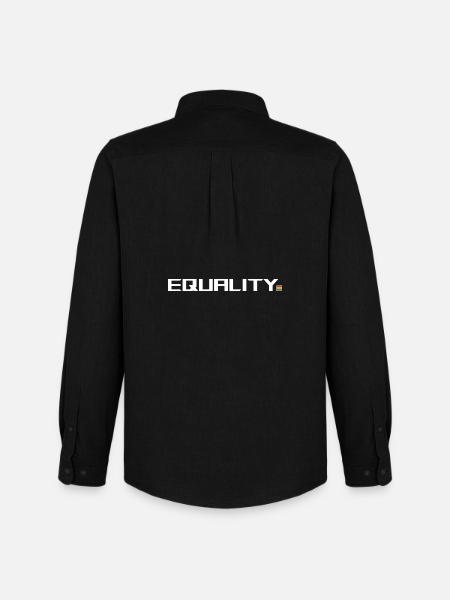 equality point rainbow black shirt - Men's Oxford Shirt by Stanley/Stella - black