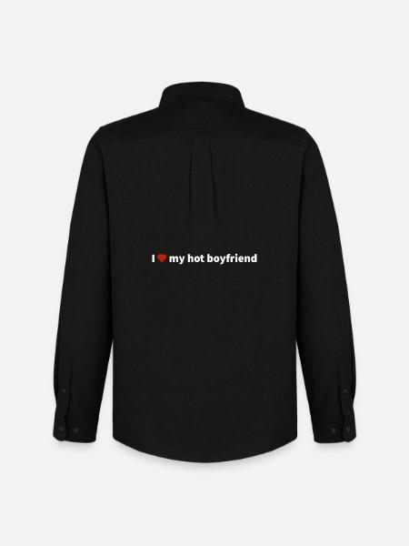 love my hot boyfriend - Männer Oxford Hemd von Stanley/Stella - Schwarz