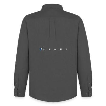 Suomi flag - Men's Oxford Shirt by Stanley/Stella - anthracite - Back - AI Model Male 185 dark (185cm)