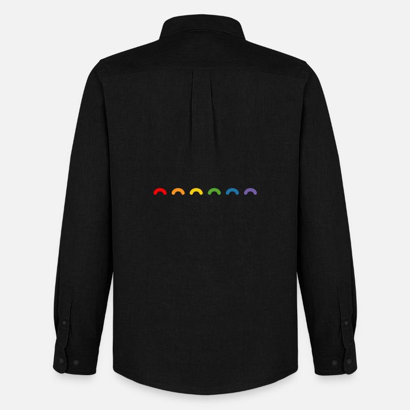 Regenbogen round rainbow - Männer Oxford Hemd von Stanley/Stella - Schwarz