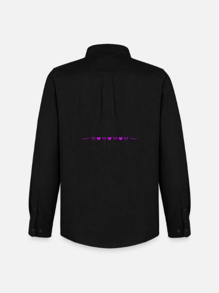 Hearts Line Icon - Men's Oxford Shirt by Stanley/Stella - black