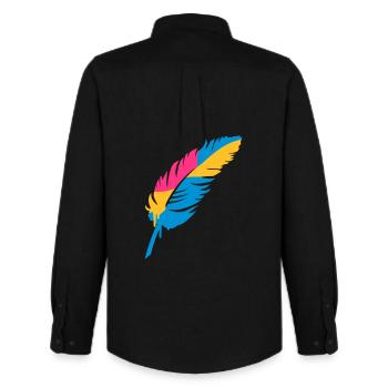 A colorful feather - Men's Oxford Shirt by Stanley/Stella - black - Back - AI Model Male 185 dark (185cm)