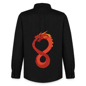 Unendlicher Drache - Männer Oxford Hemd von Stanley/Stella - Schwarz - Hinten - AI Model Male 185 dark (185cm)