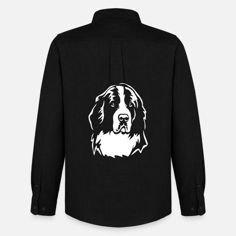 Landseer Kopf "Black Edition" - Männer Oxford Hemd von Stanley/Stella - Schwarz