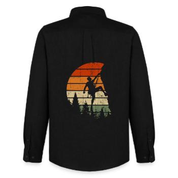 Sunset Summit Climber - Men's Oxford Shirt by Stanley/Stella - black - Back - AI Model Male 185 dark (185cm)