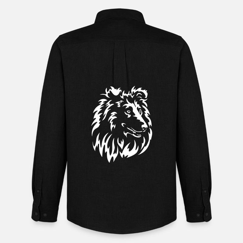 Collie Kopf "Black Edition" - Männer Oxford Hemd von Stanley/Stella - Schwarz
