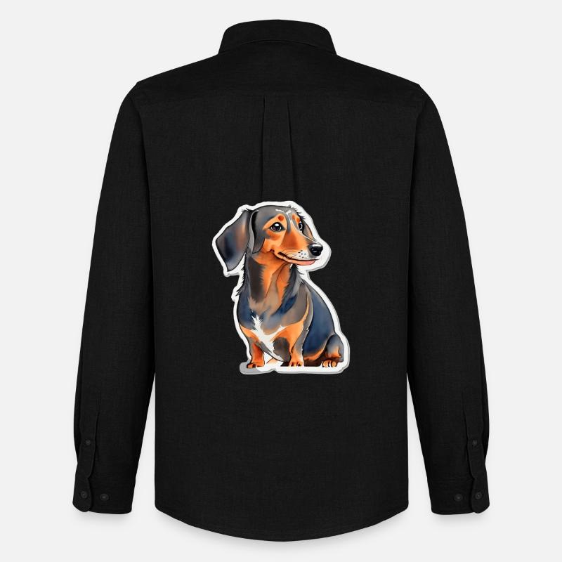 Dackel - Männer Oxford Hemd von Stanley/Stella - Schwarz