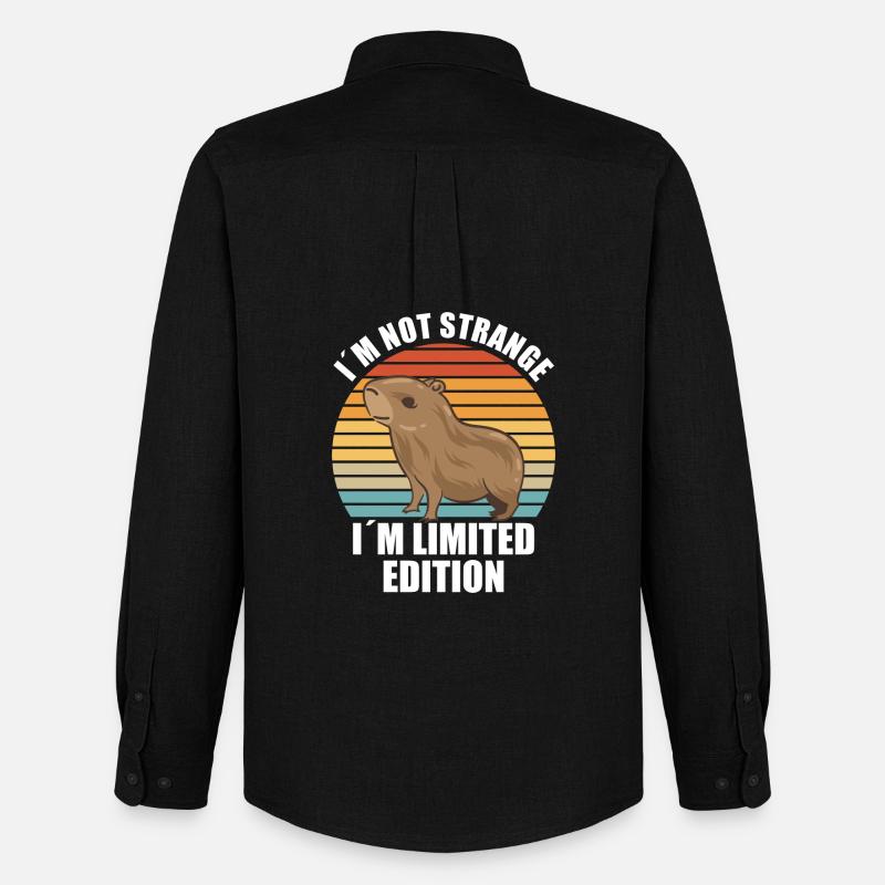 Capybara Zootier Design - Männer Oxford Hemd von Stanley/Stella - Schwarz