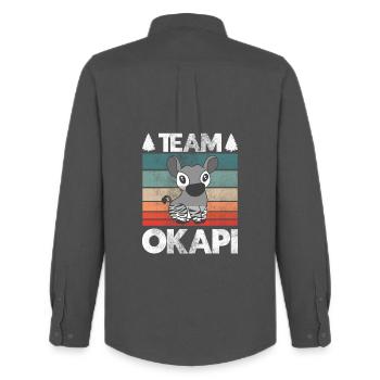 Okapi das Juwel des Dschungels - Männer Oxford Hemd von Stanley/Stella - Anthrazit - Hinten - AI Model Male 185 dark (185cm)