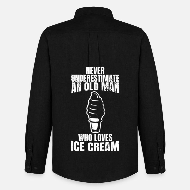 Eiscreme Opa - Männer Oxford Hemd von Stanley/Stella - Schwarz